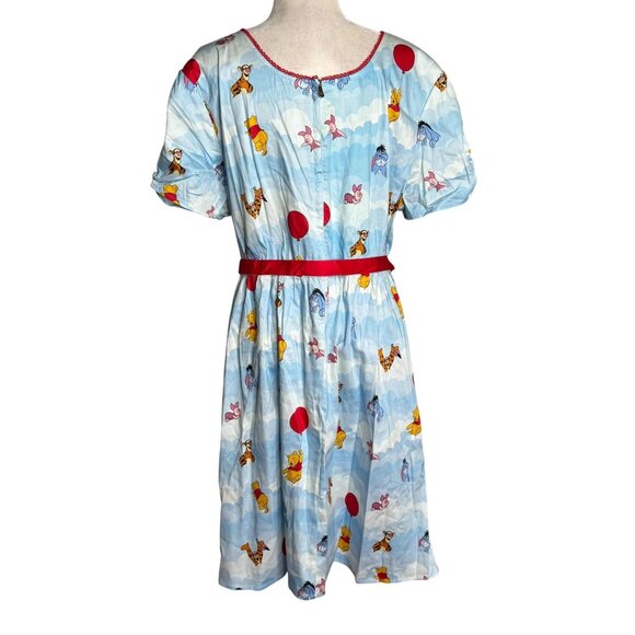 Disney Winnie The Pooh Loungefly Stitch Shoppe Dress Size 3XL Blue Belted Zipper - Picture 5 of 11